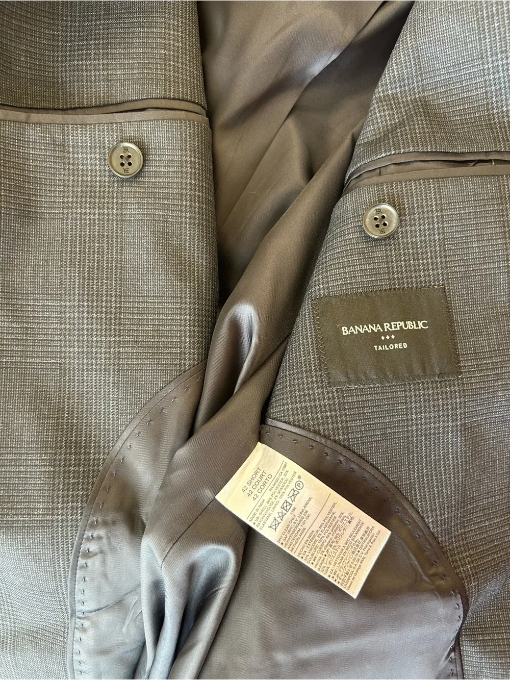 Banana Republic NWT Glen Plaid Blazer 42 S Tailored Fit Navy NEW